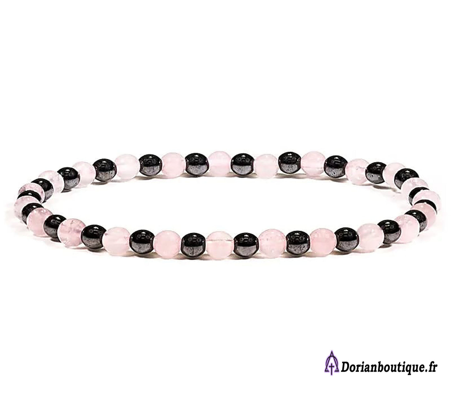 Bracelet hématite/quartz rose (-30% achat par 03 CODE : GROUP30)