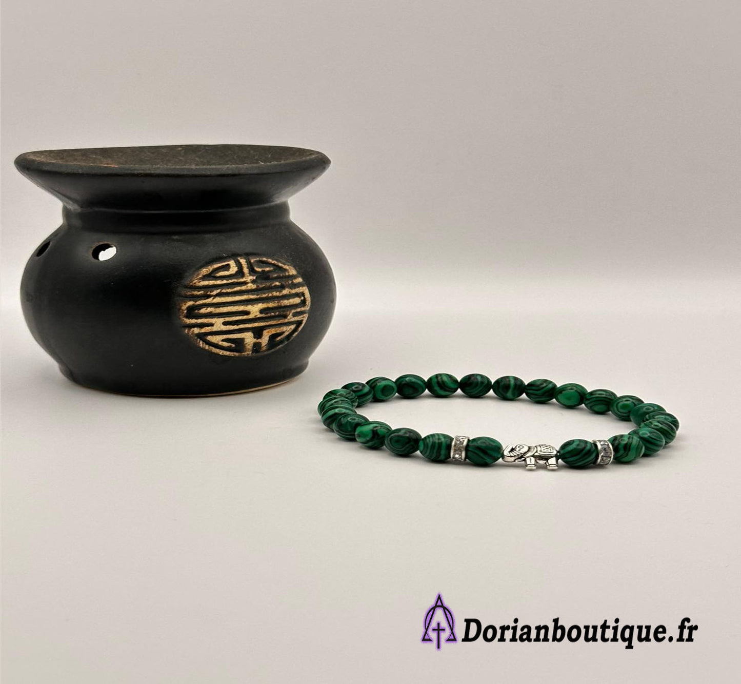 Bracelet Divine Malachite Star blanche