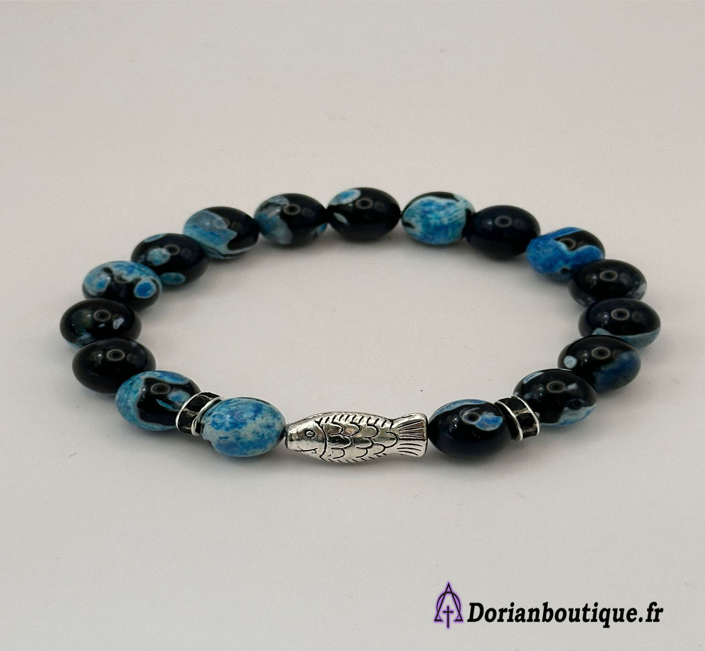 Bracelet Black water Stone agate