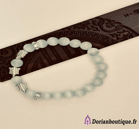 Bracelet Pierre de Lune (oeil de chat) Tortue