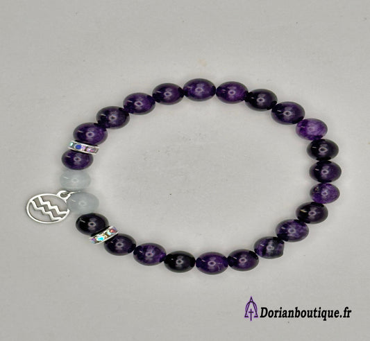 Bracelet Améthyste zodiaque (préciser quel signe)