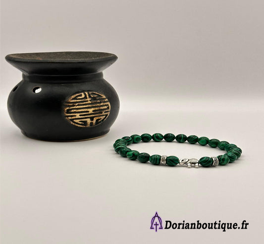 Bracelet Divine Malachite Star blanche
