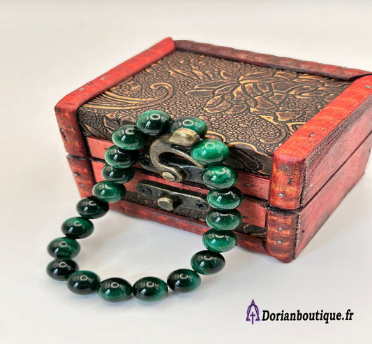 Bracelet  oeil de tigre vert