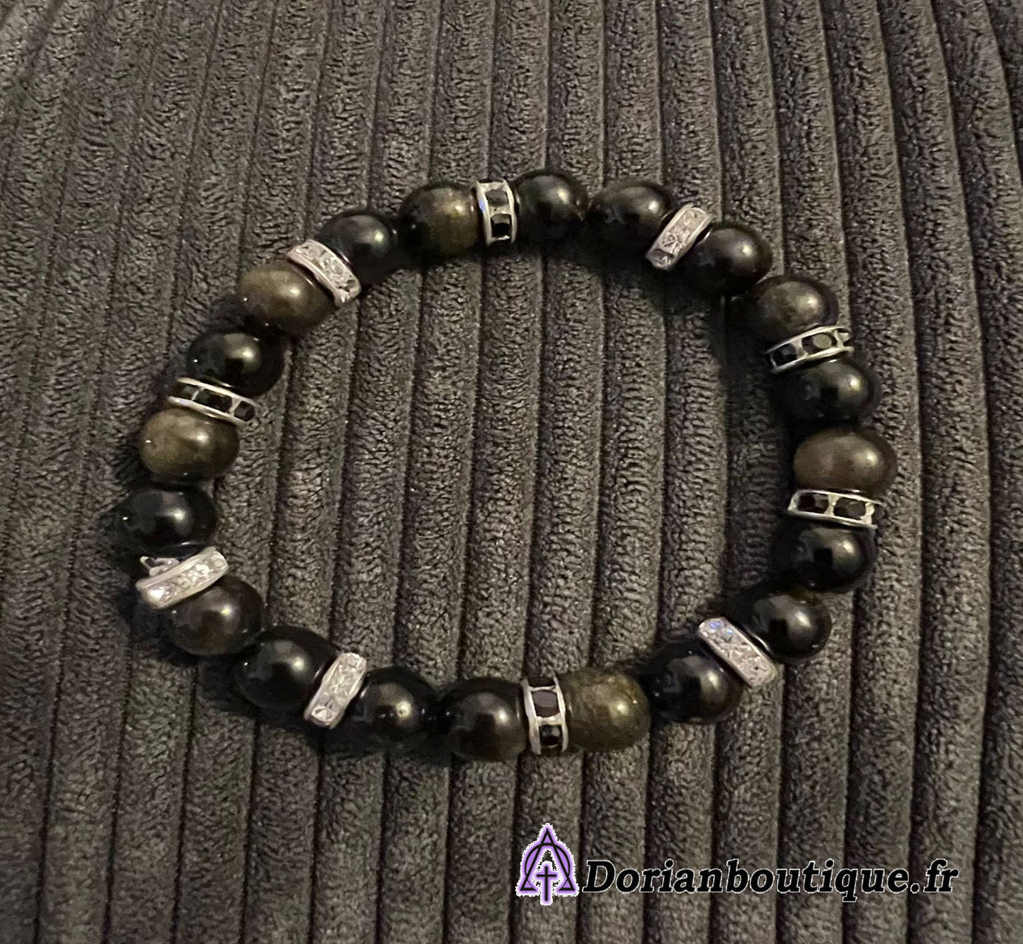 Bracelet L'obsidienne Dorée  Jour et nuit