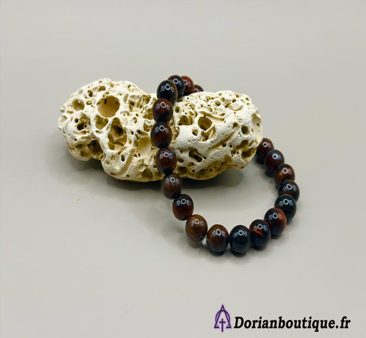 Bracelet Oeil de Tigre Rouge